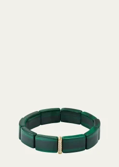 Sydney Evan14K Gold & Diamond Single Row Spacer on Malachite Bracelet