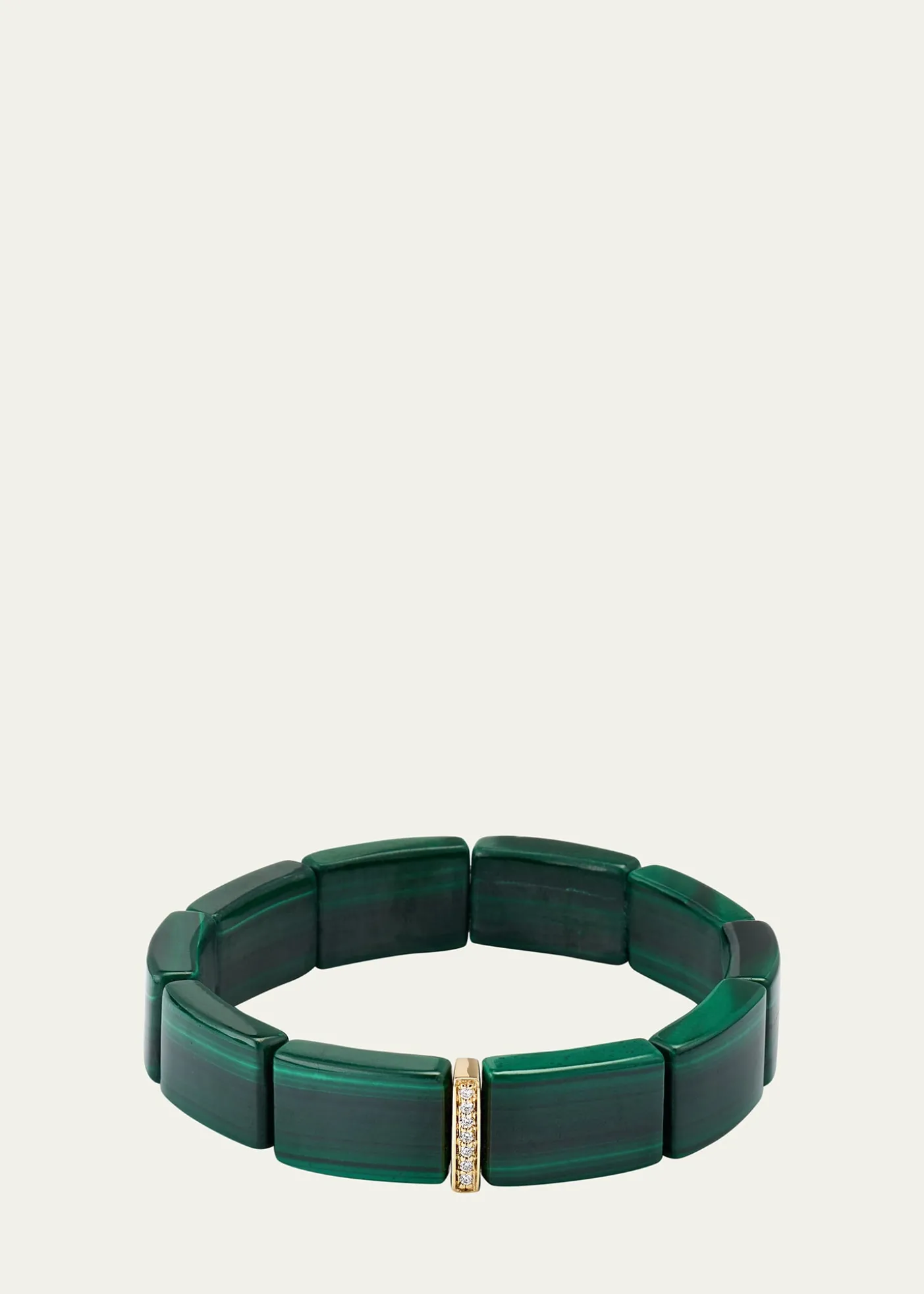 Sydney Evan14K Gold & Diamond Single Row Spacer on Malachite Bracelet