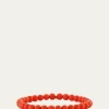 Sydney Evan14K Mushroom Charm on Peach Coral Stretch Bracelet