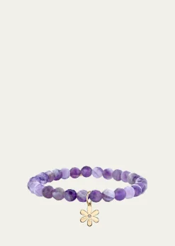 Sydney Evan14K Single Diamond Daisy on Amethyst Bracelet