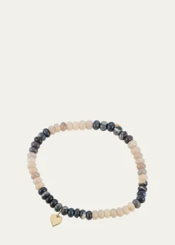 Sydney EvanOpal and 14K Gold Tiny Pure Heart Charm Bracelet