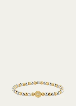 Sydney EvanPeace and Love Bead on Bead 14K Two-Tone Round Bracelet