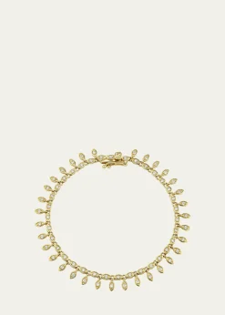 Sydney Evan14K Yellow Gold Marquis Eye Eternity Fringe Bracelet with Diamonds