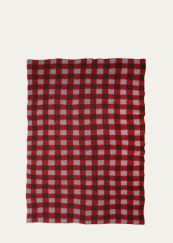 The Elder StatesmanThistle Gingham Blanket, 60" x 100"