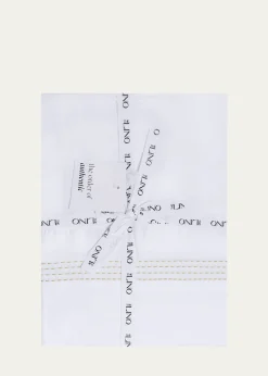 The LinoEssential Embroidered Queen Flat Sheet