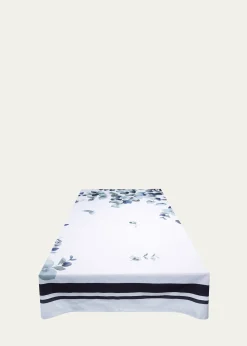 The LinoEucalyptus Navy Tablecloth, 71" x 125"