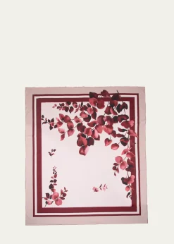 The LinoEucalyptus Red Tablecloth, 71" Square