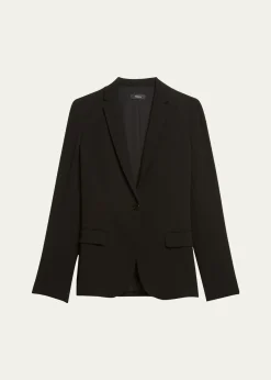 TheoryAdmiral Crepe One-Button Staple Blazer