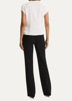 TheoryCap-Sleeve Modern Silk Georgette Blouse