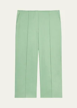 TheorySlit-Cuff Linen-Blend Capri Pants