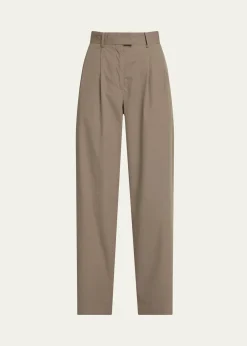 THE ROWAlfidis Double Pleated Straight-Leg Cotton Pants