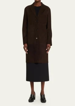 THE ROWBabilonia Suede Belted Single-Breasted Coat