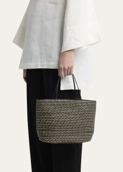 THE ROWBeau Tote Bag in Raffia & Leather