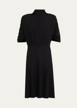 THE ROWEmmeline Short-Sleeve Silk Midi Dress