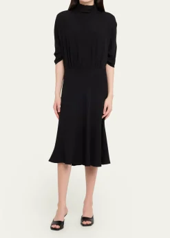 THE ROWEmmeline Short-Sleeve Silk Midi Dress