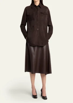 THE ROWHedora Leather Midi Skirt