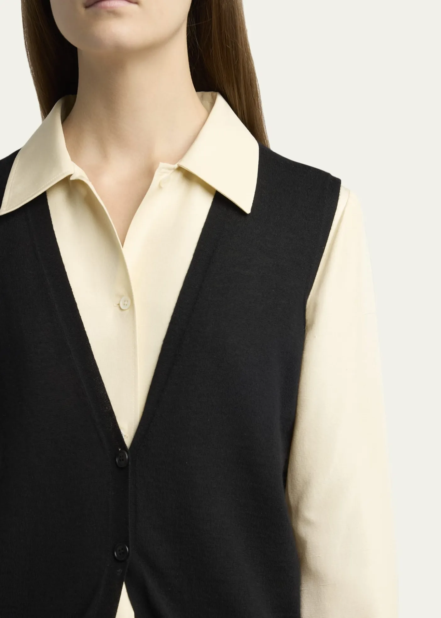 THE ROWNeel Cashmere Cardigan Vest