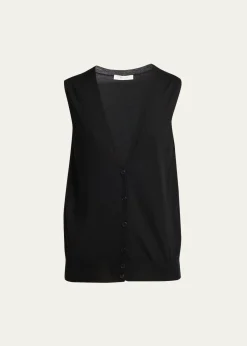 THE ROWNeel Cashmere Cardigan Vest