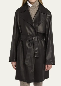 THE ROWSiempra Leather Wrap Trench Coat