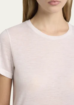 THE ROWWesler Heathered Cashmere Short-Sleeve T-Shirt