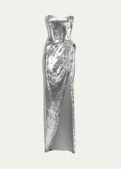 THIS ITEM IS NOT AVAILABLE.Gaurav GuptaCeleste Strapless Sequined Sculptural Gown