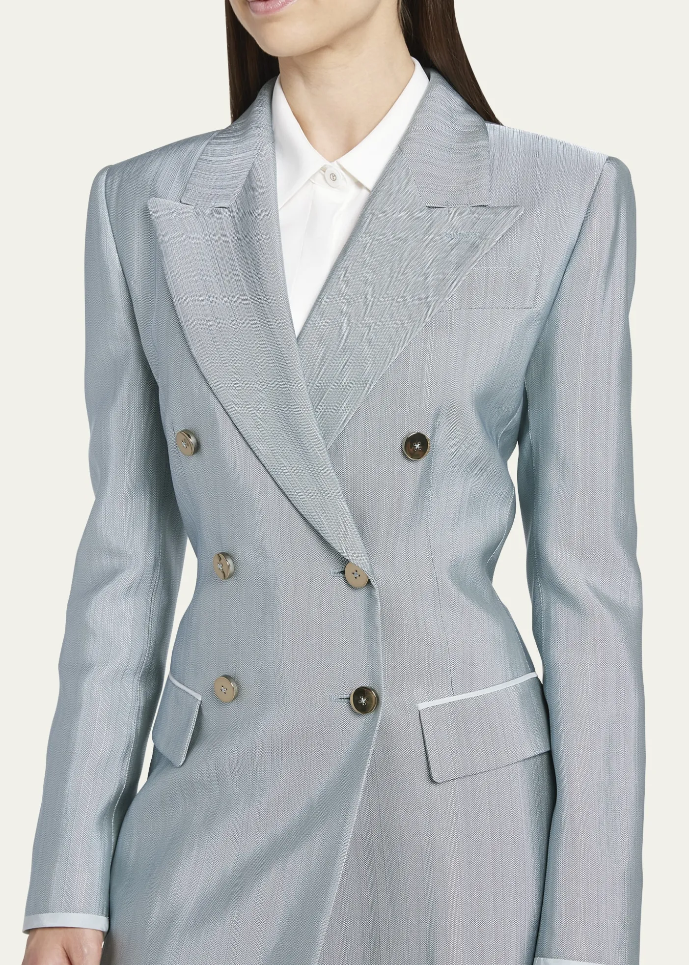 THIS ITEM IS NOT AVAILABLE.Giorgio ArmaniTextured Viscose Double-Breasted Blazer