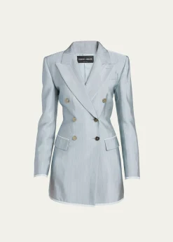 THIS ITEM IS NOT AVAILABLE.Giorgio ArmaniTextured Viscose Double-Breasted Blazer