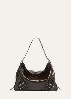 THIS ITEM IS NOT AVAILABLE.GivenchyVoyou Medium Buckle Shoulder Bag in Shiny Leather