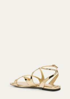 THIS ITEM IS NOT AVAILABLE.Jimmy ChooAyla Metallic Leather Ankle-Strap Sandals