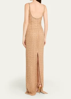 THIS ITEM IS NOT AVAILABLE.Pamella RolandCrystal Embroidered Tulle Column Gown