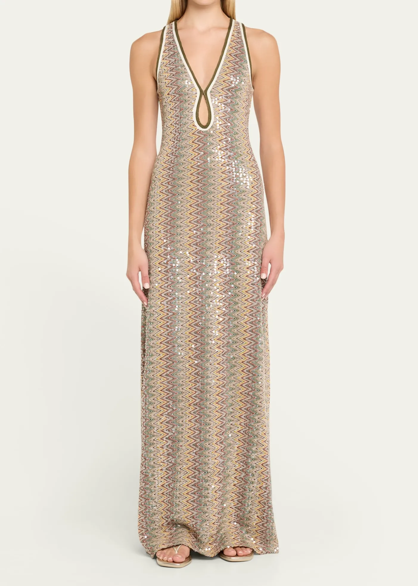 THIS ITEM IS NOT AVAILABLE.Ramy BrookLilia Sequined Chevron Maxi Dress