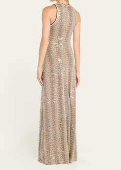 THIS ITEM IS NOT AVAILABLE.Ramy BrookLilia Sequined Chevron Maxi Dress