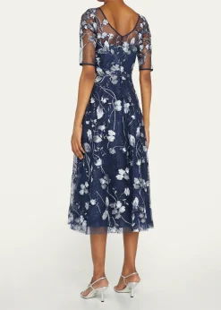 THIS ITEM IS NOT AVAILABLE.Rickie Freeman for Teri JonFloral-Embroidered Tulle Cocktail Dress