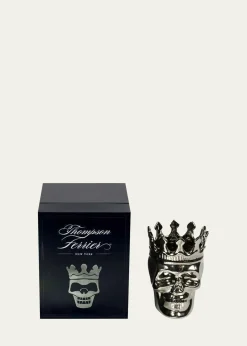 Thompson FerrierSilvertone Maximilien Skull Candle, 23.3 oz. - The Aroma Scent