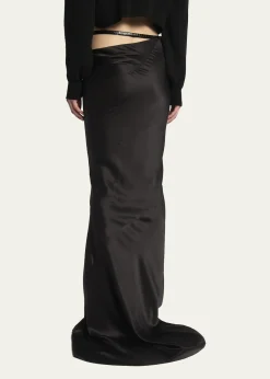 TOM FORDAsymmetric Satin Maxi Skirt With Train