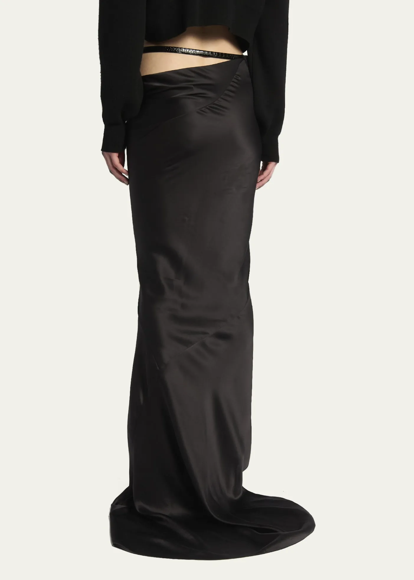TOM FORDAsymmetric Satin Maxi Skirt With Train