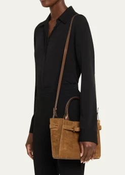 TOM FORDAudrey Small Belted Tote Bag in Suede