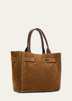 TOM FORDAudrey Small Belted Tote Bag in Suede