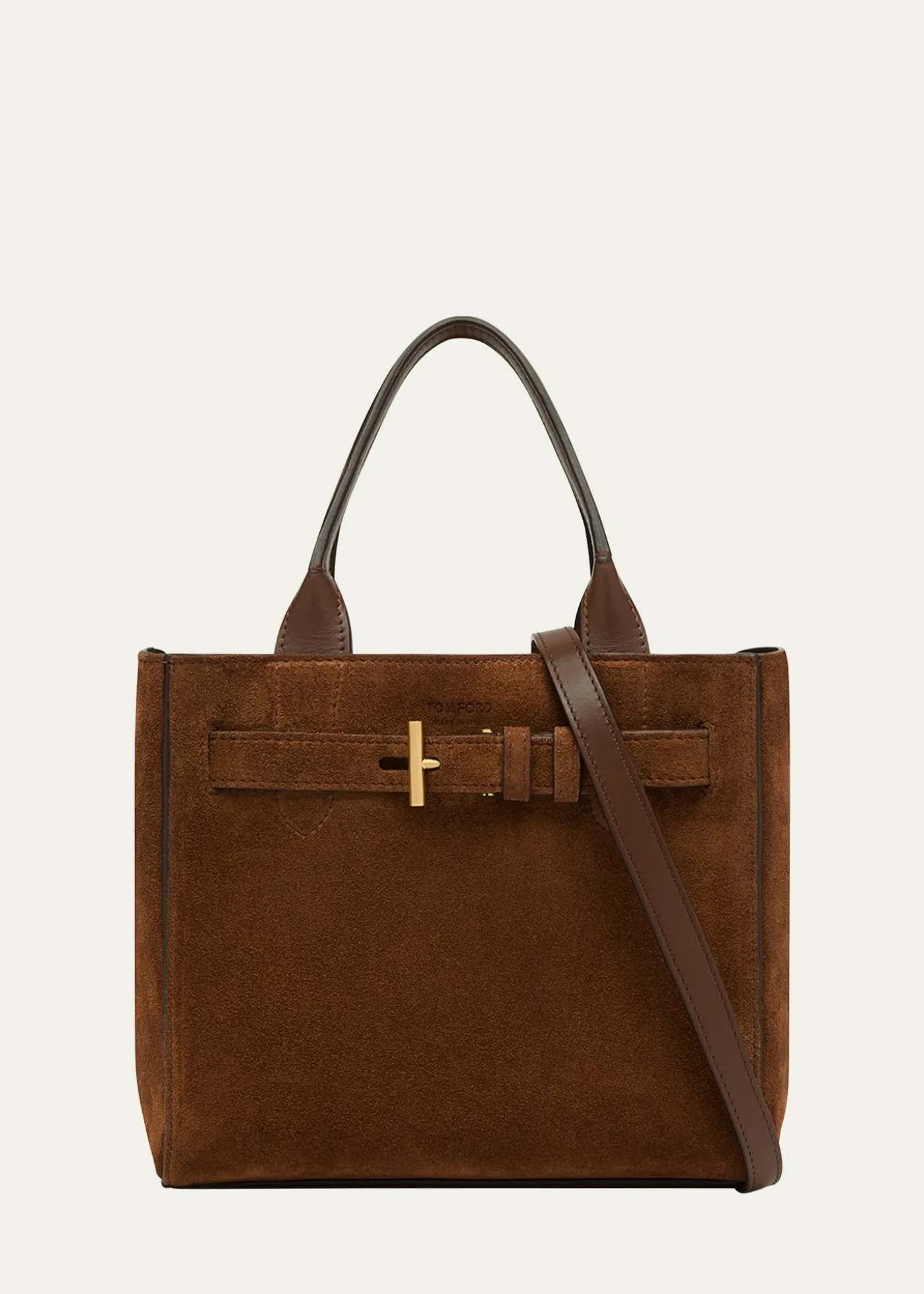 TOM FORDAudrey Small Belted Tote Bag in Suede