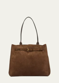 TOM FORDBelted T-Buckle Suede Tote Bag