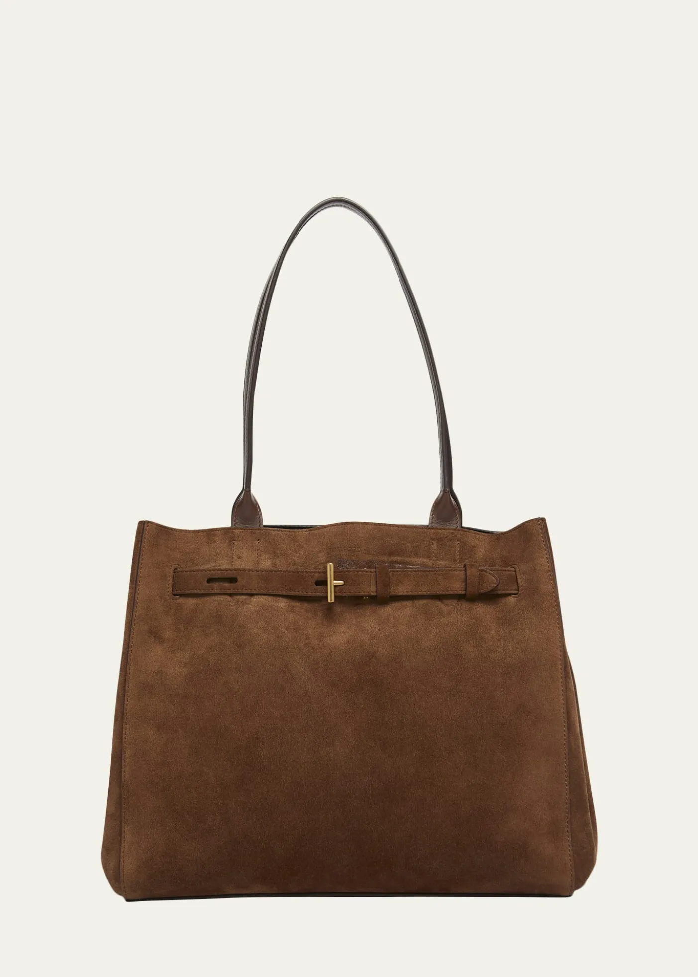 TOM FORDBelted T-Buckle Suede Tote Bag
