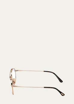 TOM FORDBlue Light Blocking Titanium Aviator Optical Glasses