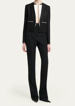 TOM FORDContrast Silk-Lapel Open Jacket