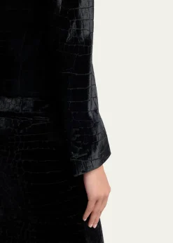 TOM FORDCroc-Embossed Velvet Single-Breasted Jacket
