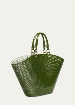 TOM FORDCut Out Patent Leather Large Tote Bag