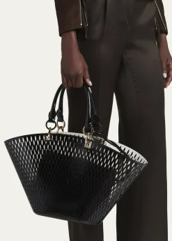 TOM FORDCut Out Patent Leather Medium Tote Bag