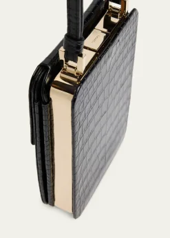 TOM FORDFrame Croc-Embossed Leather Vertical Clutch