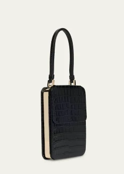 TOM FORDFrame Croc-Embossed Leather Vertical Clutch