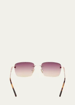 TOM FORDJake 54mm Rectangular Sunglasses