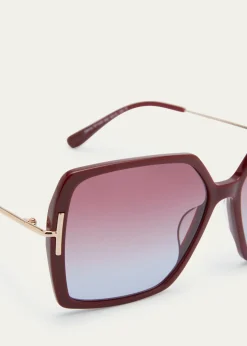 TOM FORDJoanna Mixed-Media Butterfly Sunglasses